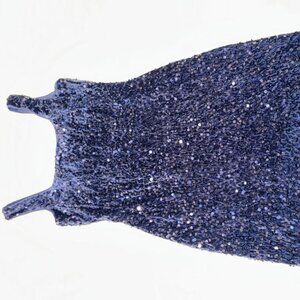 Beginning Boutique Navy Sequined Mini Dress